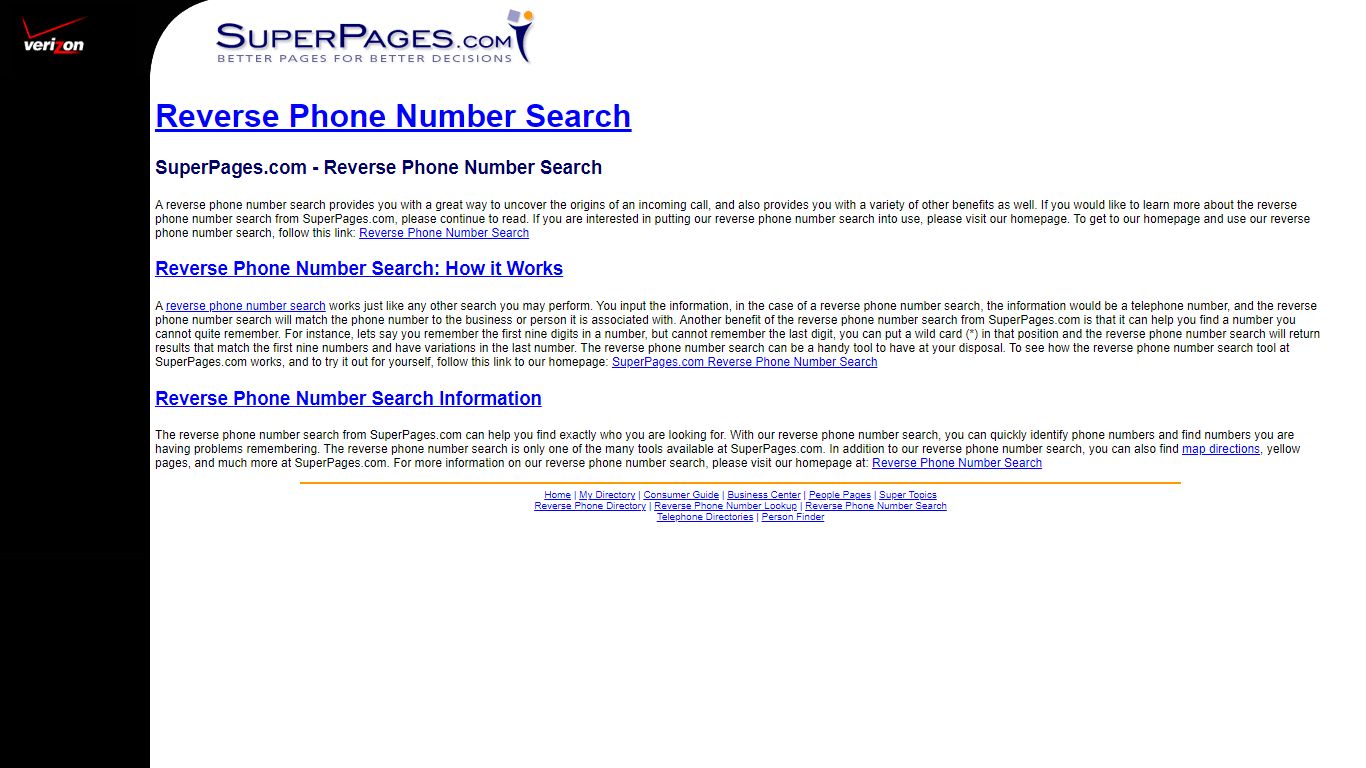 Reverse Phone Number Search - Superpages
